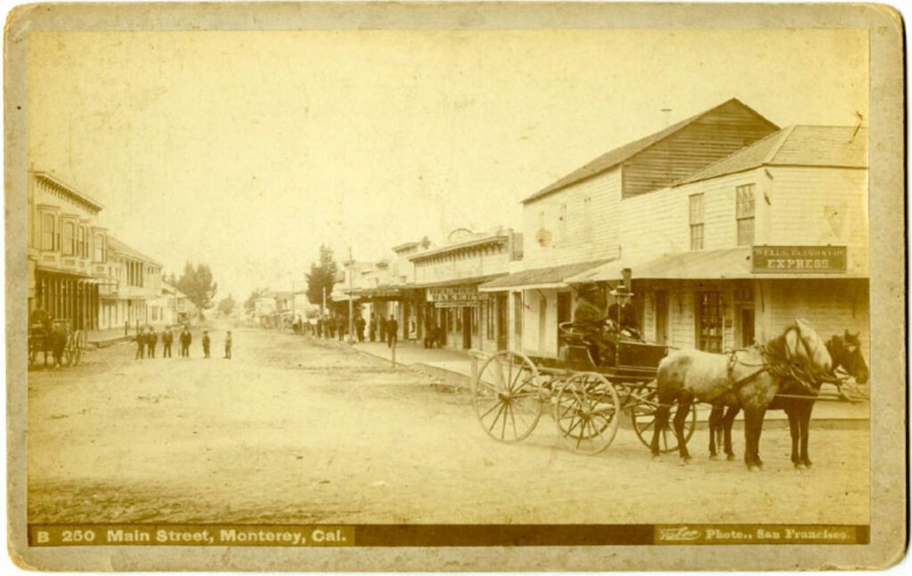 Isaiah West Taber. Main Street, Monterey, Cal., c. 1880. Boudoir card